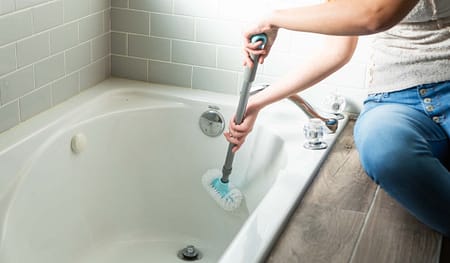 clean shower and tub