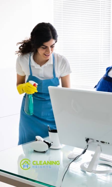 lady clean office